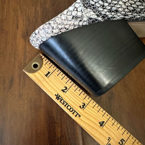 ABLE Snakeskin Leather Block Heeled Mules Pointed-Toe BRAZIL MADE - Picture 10 of 10